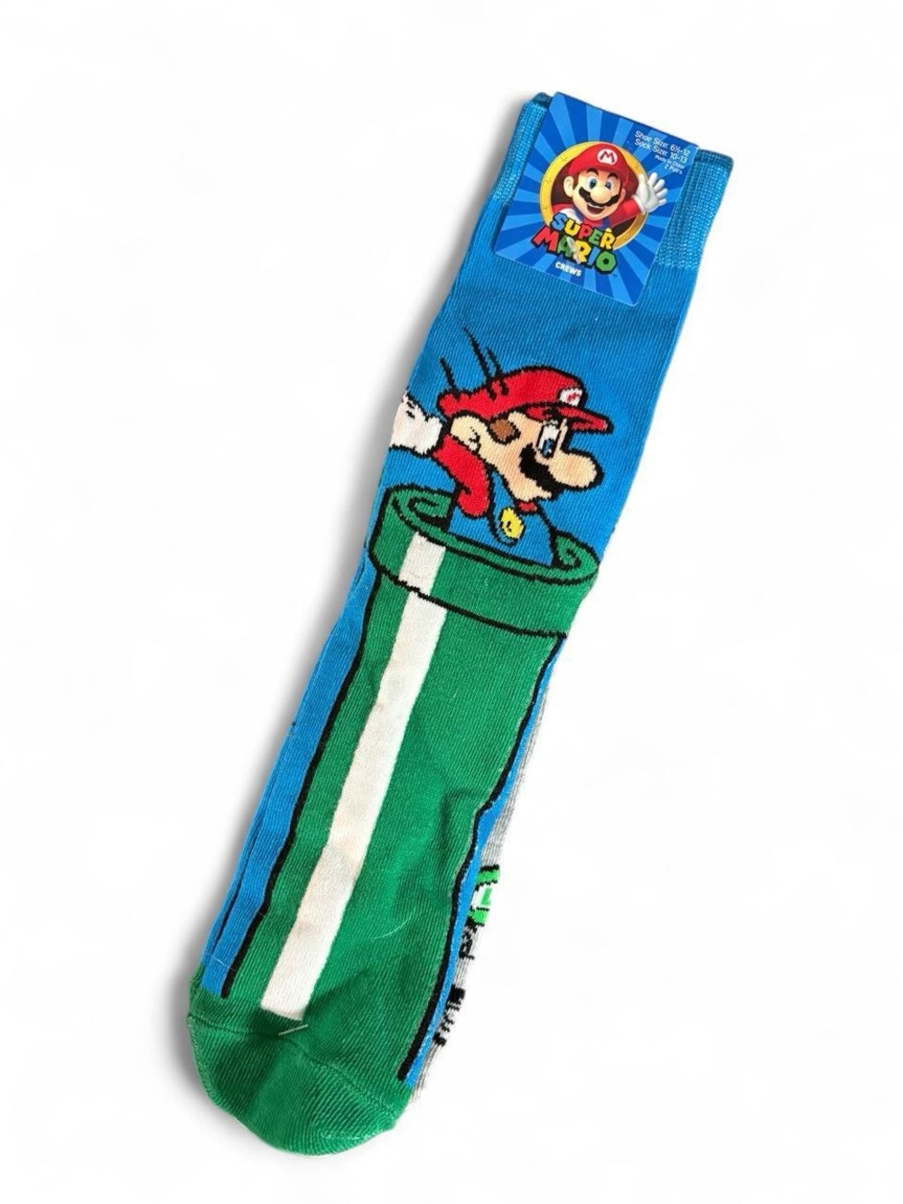 Nintendo Super Mario Kids Socks in Blue, Green & Red